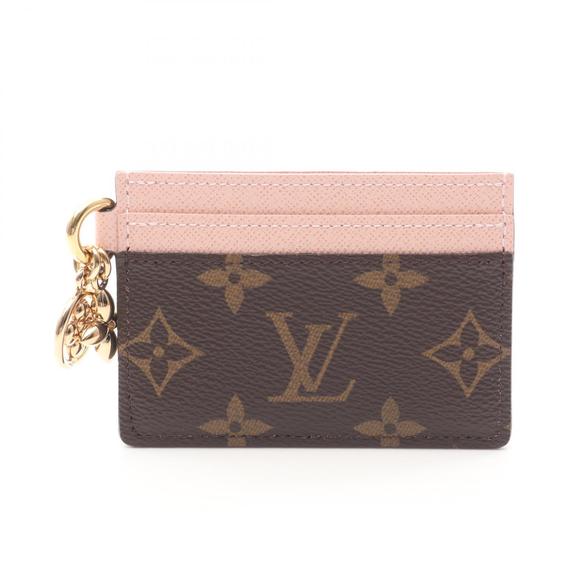 Louis Vuitton Carte Leather Pink LV Charm Monogram Brown Case Porte - Picture 1 of 5